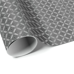 MVB Black Faux Lace Grey Wrapping Paper
