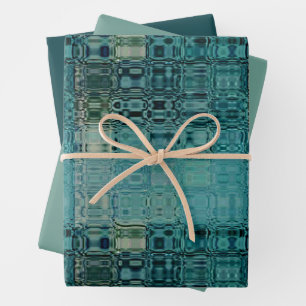 MVB Blue Teal- FauxGlass -Wrapping Paper