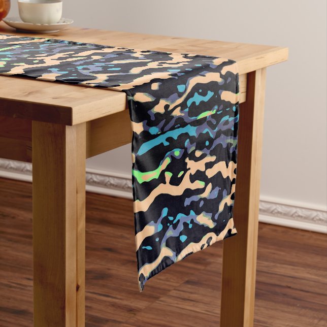 MVB Cameo Masculine Green 2 Design Short Table Runner (In Situ)
