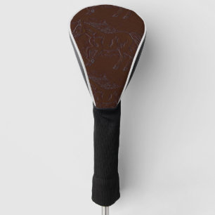 MVB Country Horse Emboss Faux Leather Design Golf Head Cover