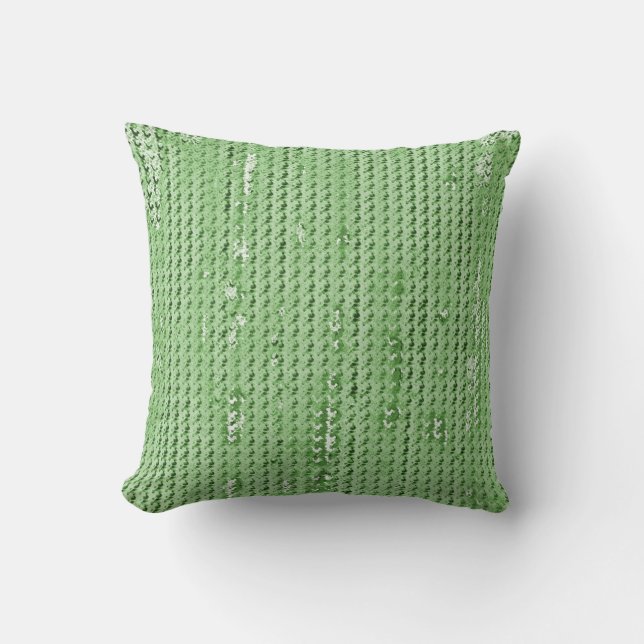 MVB Faux Burlap Throw Pillow-Torn Design/SoftGreen Cushion (Front)