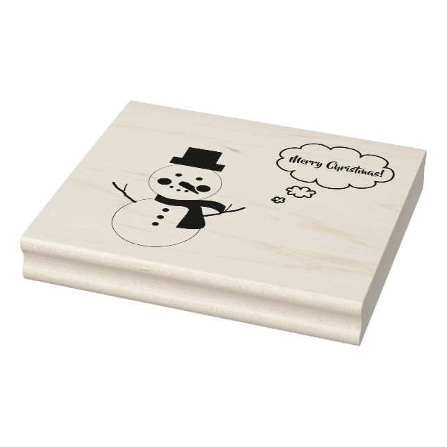 MVB Merry Christmas  Snowman Design Rubber Stamp (Stamp)