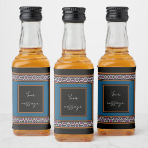MVB Mexican Monogram Able Accent Border design Liquor Bottle Label