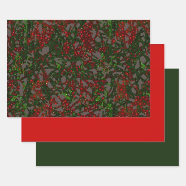 MVB Mistletoe Foliage Design Wrapping Paper Sheet (Set)