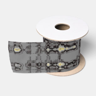 MVB Plaid Grey Beige Design Satin Ribbon