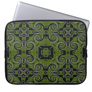 MVB Quad Twirl Design-Green Laptop Sleeve