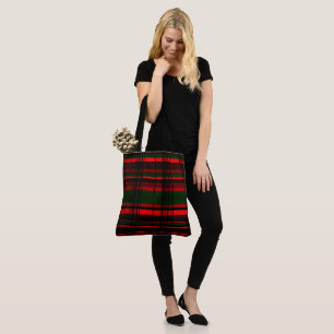 MVB Red Green Plaid Pattern design Tote Bag