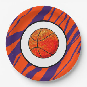 MVB Tiger Stripes Design- Basketball Paper Plate