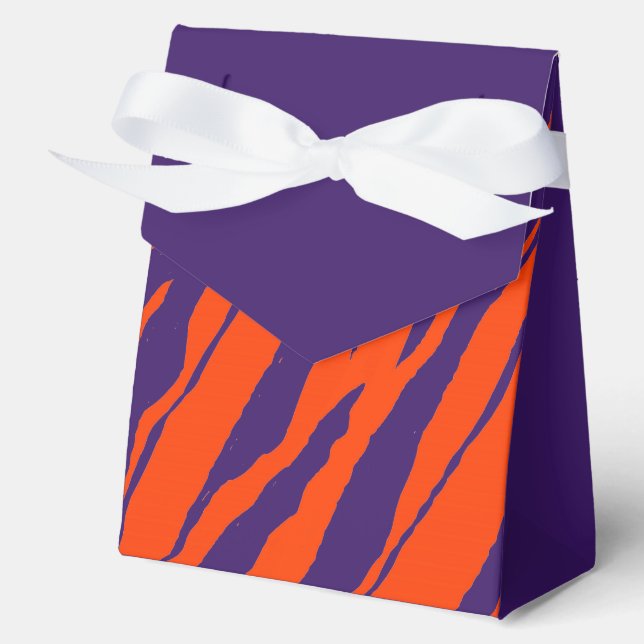 MVB Tiger Stripes Design- Orange & Purple  Favour Box (Front)
