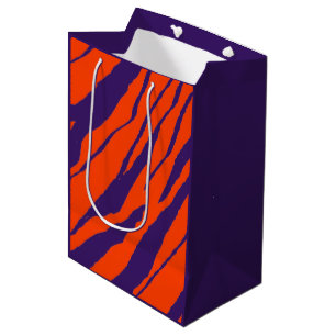 MVB Tiger Stripes Design- Orange & Purple Medium Gift Bag