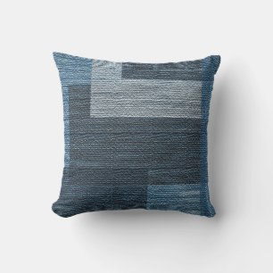 MVB Weathered Blue/Grey Faux Burlap design Outdo Cushion