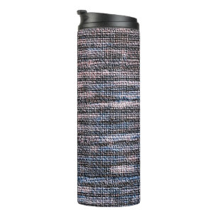 MVB Weathered Blue/Grey Faux Burlap design Thermal Tumbler