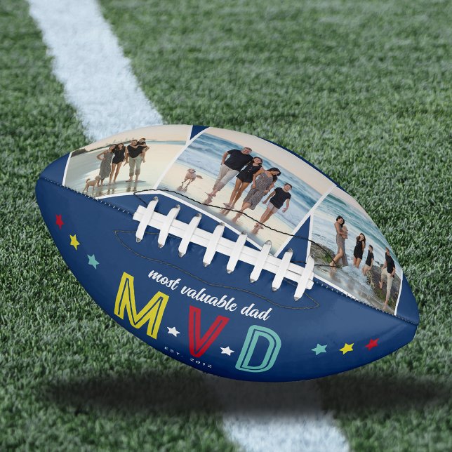 MVD - Most Valuable Dad Custom 3 Photo Keepsake Football (Creator Uploaded)