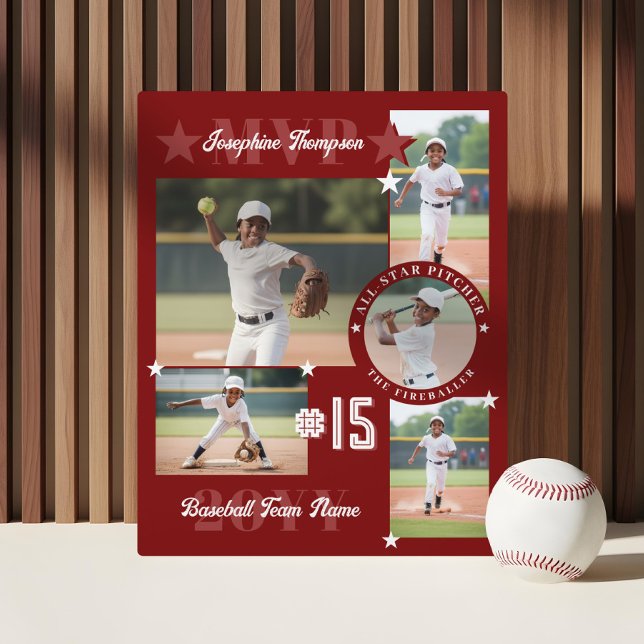 MVP End of Season Baseball Player Photo Collage Plaque (MVP End of Season Baseball Player Photo Collage Plaque)