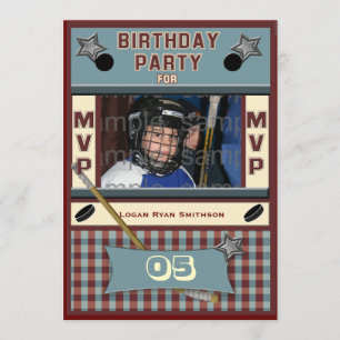 MVP Hockey Birthday Party Invitation
