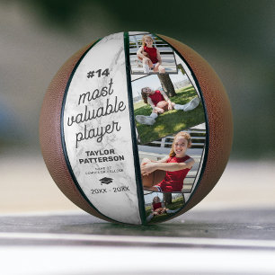 MVP Marble Photo Collage Keepsake Basketball