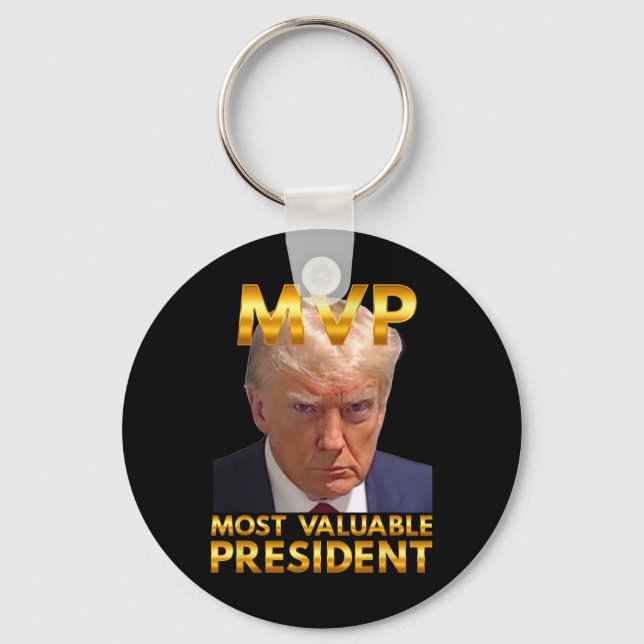 Mvp Most Valuable President Donald Trump New Golde Key Ring (Front)