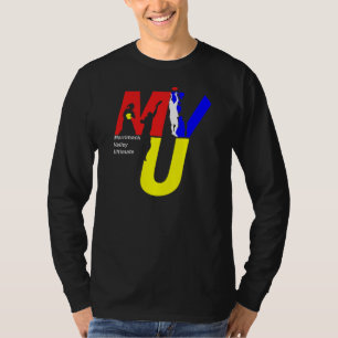 MVU logo shirt - 3 colour on black