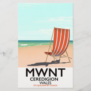 Mwnt, Ceredigion Wales travel poster Stationery