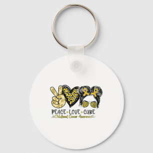 Mwpp Leopard Peace Love Cure Childhood Cancer Awar Key Ring