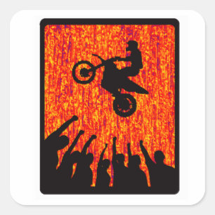 MX RED FLARES SQUARE STICKER