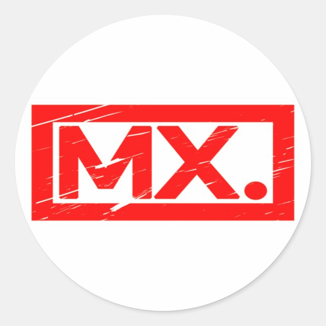 Mx. Stamp Classic Round Sticker (Front)
