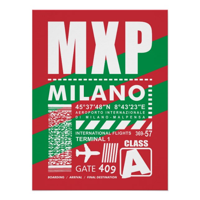 MXP Milan Airport Poster (Front)