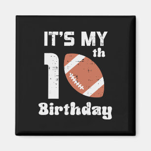 My 10th Birthday American Football 10 Years Old Bd Magnet