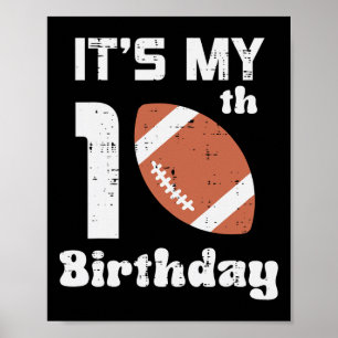 My 10th Birthday American Football 10 Years Old Bd Poster