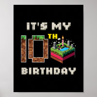 My 10th Birthday Pixel Game 10 Cake Gamer Boys Kid