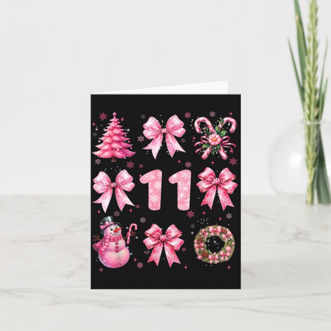 My 11th Birthday Nk Santa Coquette Snowman 11 Year Card (Front)