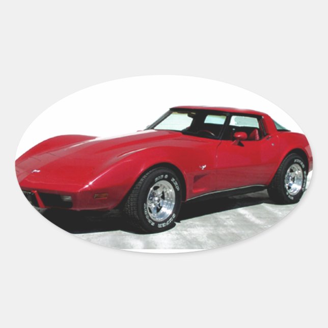 My 1979 Red Corvette Oval Sticker (Front)