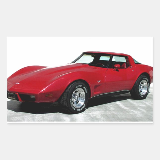 My 1979 Red Corvette Rectangular Sticker (Front)