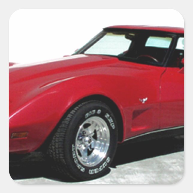 My 1979 Red Corvette Square Sticker (Front)