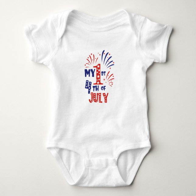 My 1st 4th of July - Baby Bodysuit (Front)
