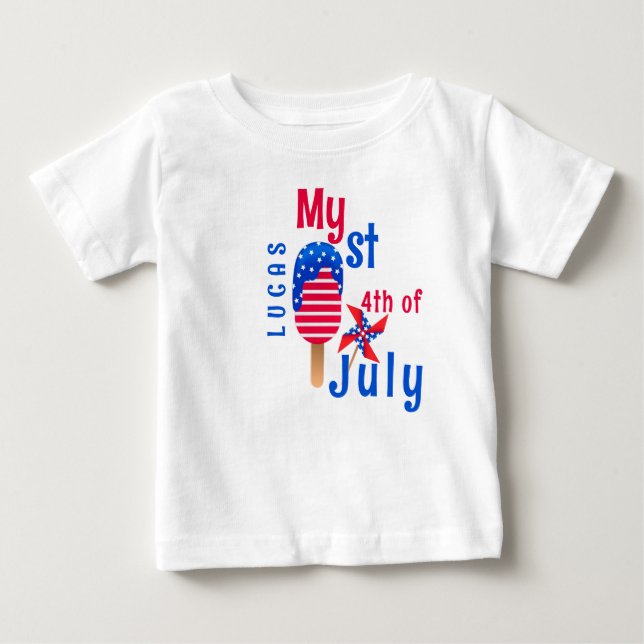 My 1st 4th Of July Cute Baby Boy  T-Shirt (Front)