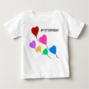 My 1st Birthday Heart Balloons Infant T-Shirt