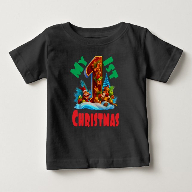 My 1st Christmas 1 year old Baby T-Shirt (Front)