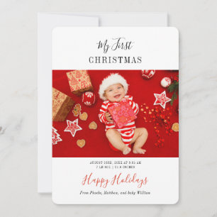 My 1st Christmas 5 Photos Baby First Holiday Card
