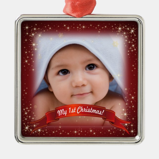 My 1st Christmas! - Add your photo! Metal Ornament (Front)