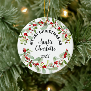My 1st Christmas as Auntie, Photo, Personalized Ceramic Ornament