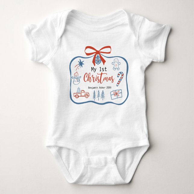 My 1st Christmas Baby Personalised Bodysuit (Front)