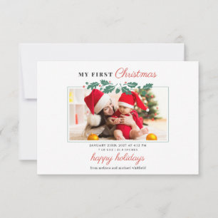 My 1st Christmas Baby Photo Birth Announcement