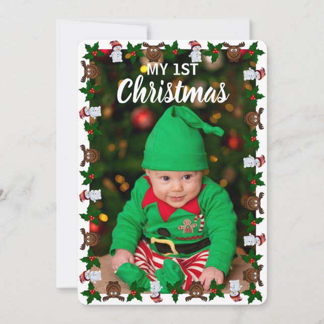 My 1st Christmas Cute Baby Photo Holiday (Front)