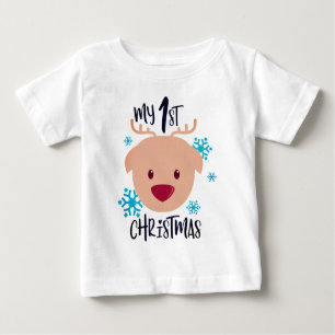 My 1st Christmas Cute Reindeer Baby T-Shirt