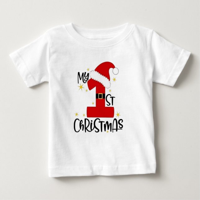 My 1st Christmas - Festive Baby T-Shirt Design (Front)