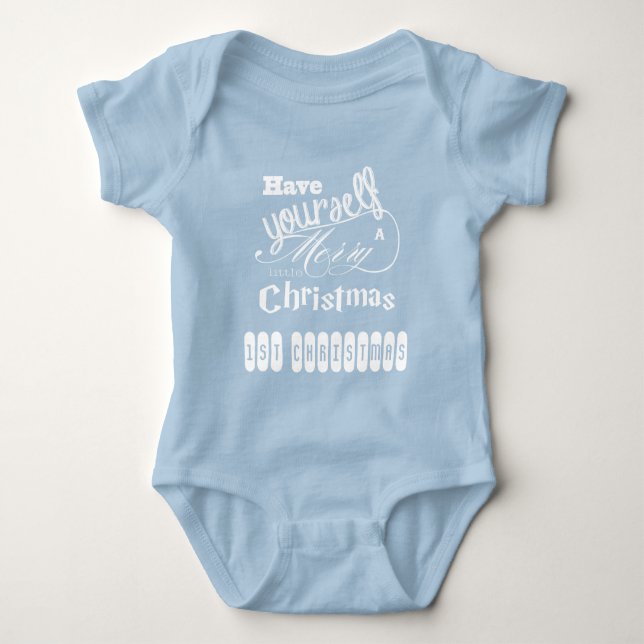 My 1st Christmas Merry Little Christmas Baby Bodysuit (Front)