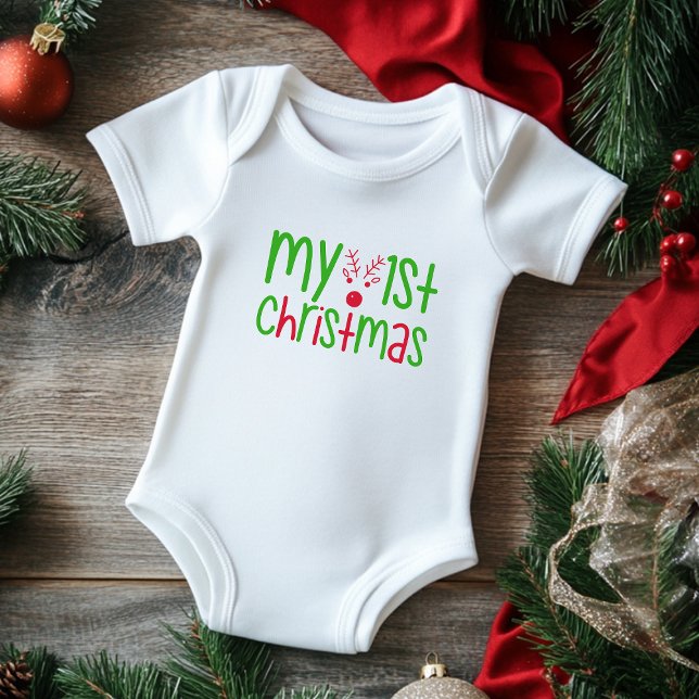 My 1st Christmas Modern Baby Reindeer Baby Bodysuit (Creator Uploaded)