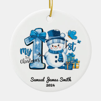 My 1st Christmas Snowman – Custom Ceramic Ornament