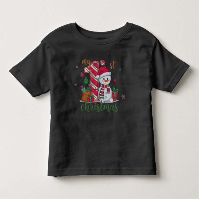 My 1st Christmas Snowman Toddler T-Shirt (Front)